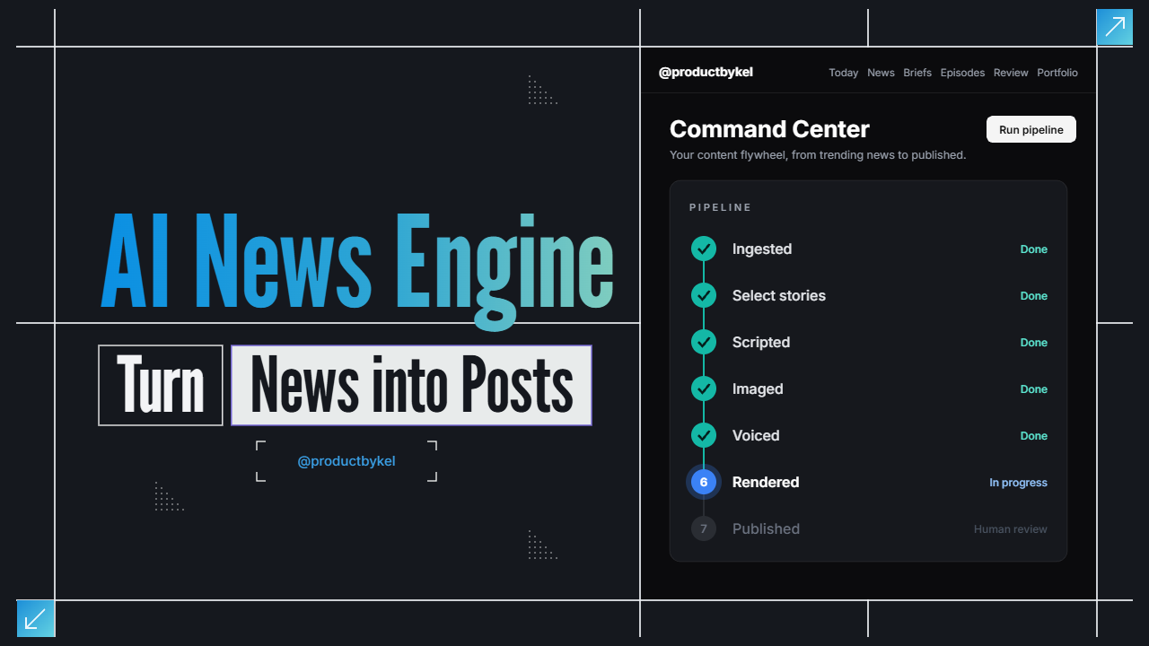 AI News Engine dashboard